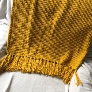 Mustard color throw blanket